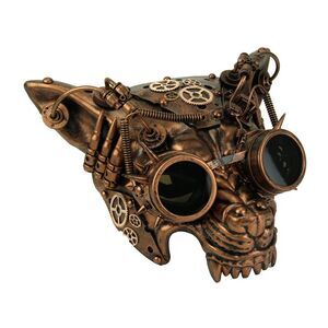 Mad Dog Metallic Copper Steampunk Wolf Face Mask